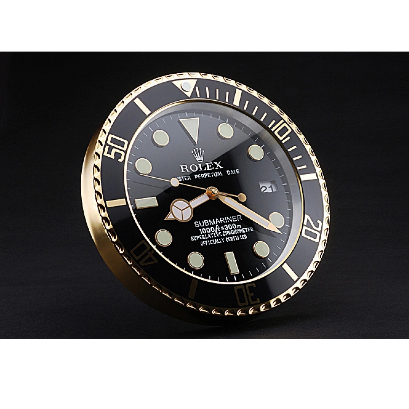 AAA Replica Watches Clock Black-Gold Wall 622476 Submariner Rolex 0629